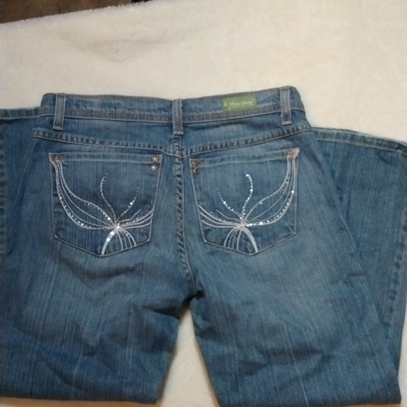 Cello Women's Distressed Bling Blue Denim Jeans  Size 7 Spring Casual Fall - Picture 4 of 11